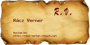 Rácz Verner névjegykártya